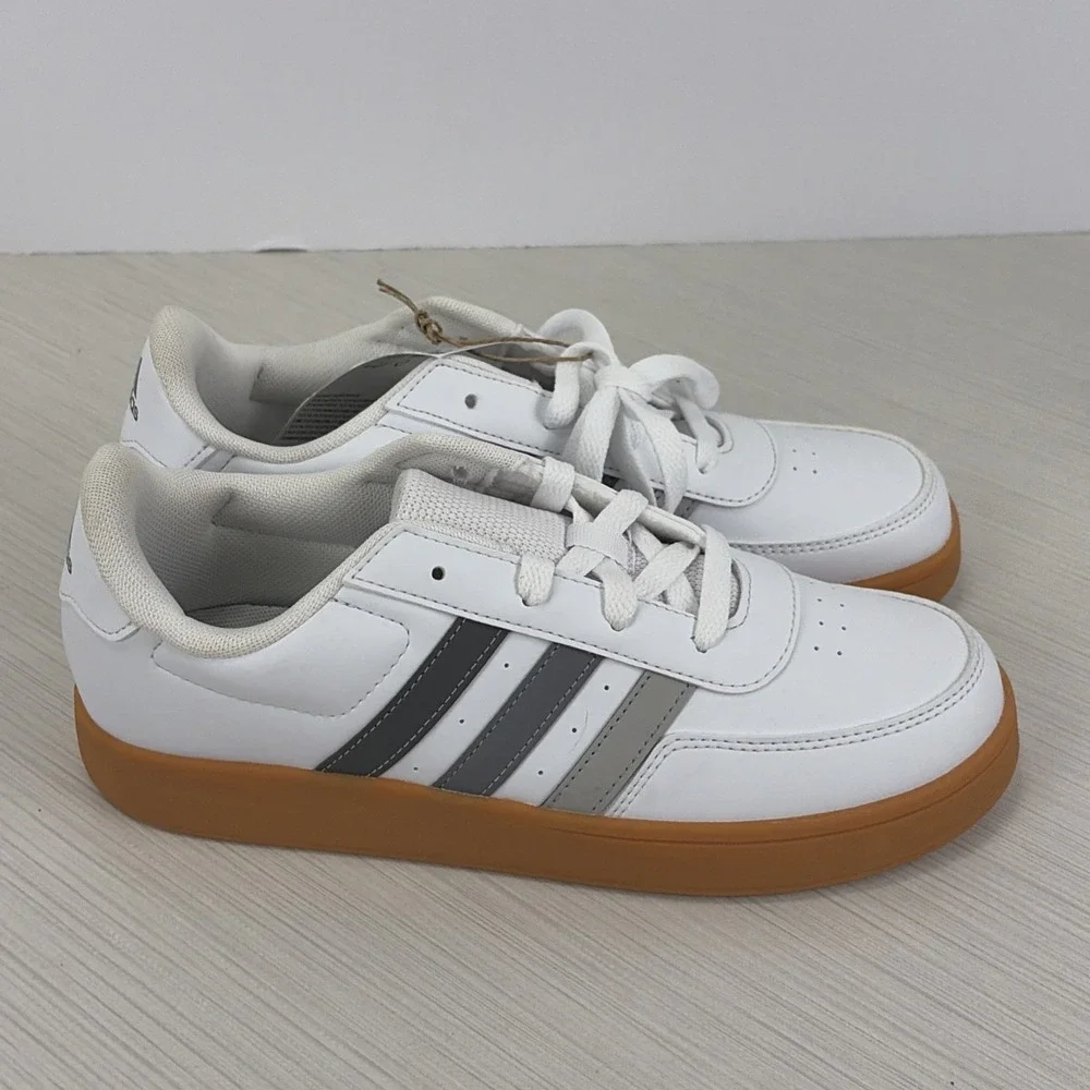 Adidas Breaknet 2.0 K Shoes Sneakers Kids Size 5.5 IH8878 White Gray NEW - Picture 6 of 8